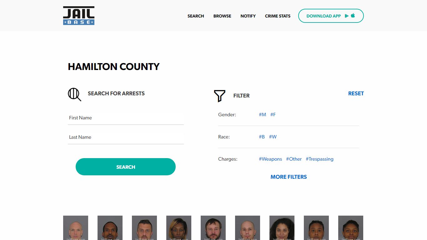 Hamilton County Jail Inmate Search and Mugshots | JailBase